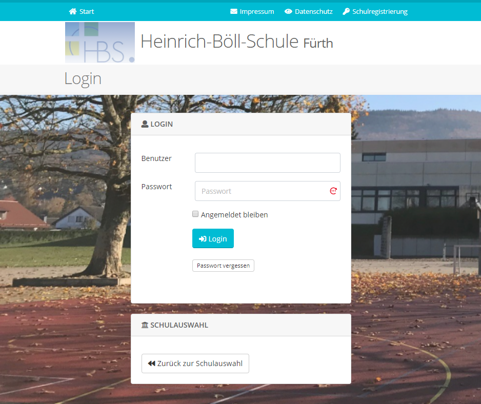 Foto der Login-Seite des Schulportals