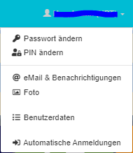 Bildschirmfoto Auswahlmenü email